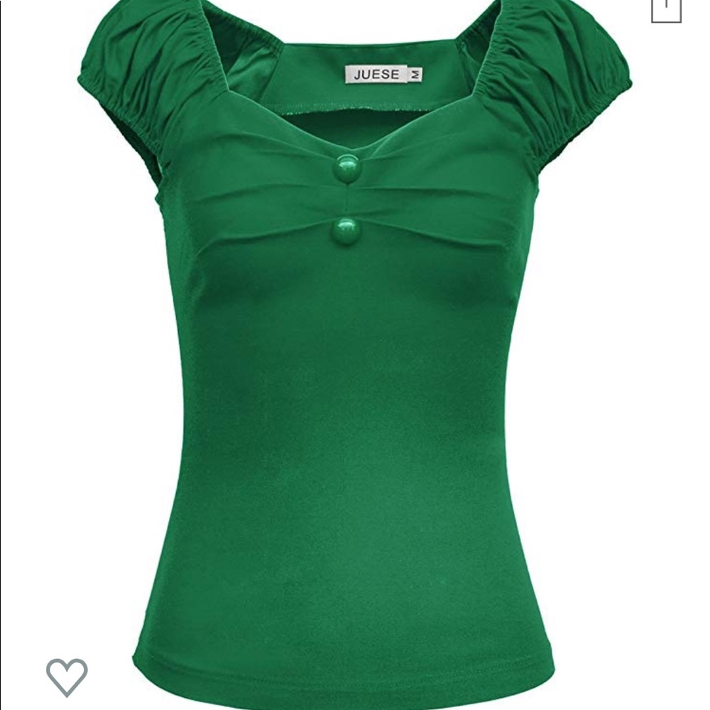 Retro rock-a-billy green fitted shirt